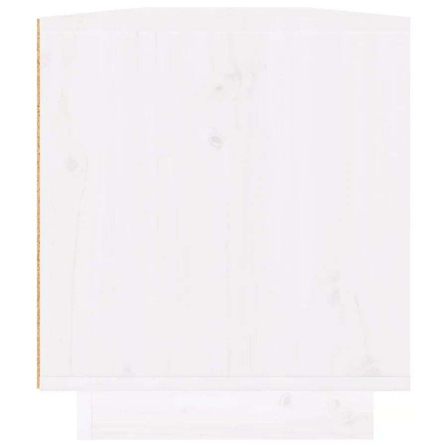 Meuble TV Blanc 110x34x40 cm Bois de pin massif - 7