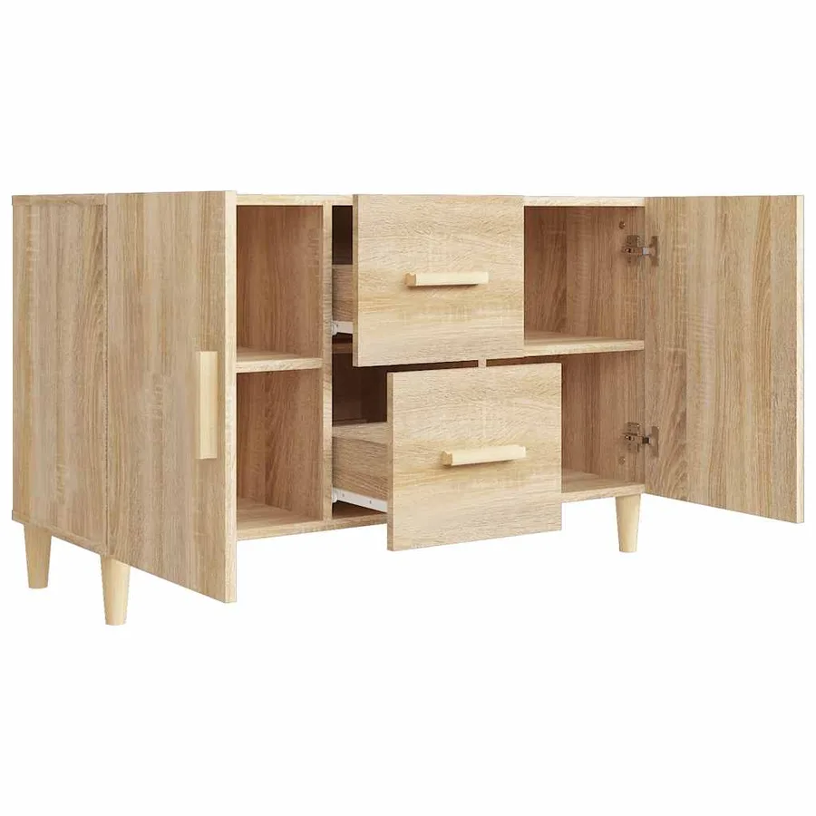 Buffet chêne sonoma 100x36x60 cm bois d'ingénierie - 5