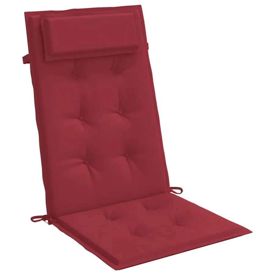 Coussins de chaise à dossier haut lot de 6 rouge bordeaux - 5