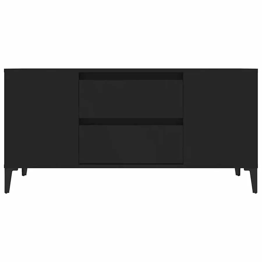 Meuble TV Noir 102x44,5x50 cm Bois d'ingénierie - 6