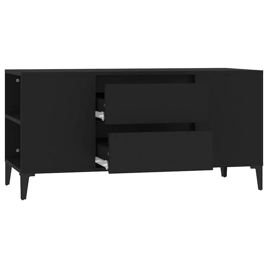 Meuble TV Noir 102x44,5x50 cm Bois d'ingénierie - 7