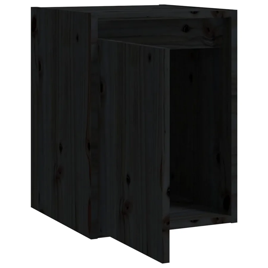 Armoires murales 2 pcs Noir 30x30x40 cm Bois de pin massif - 6