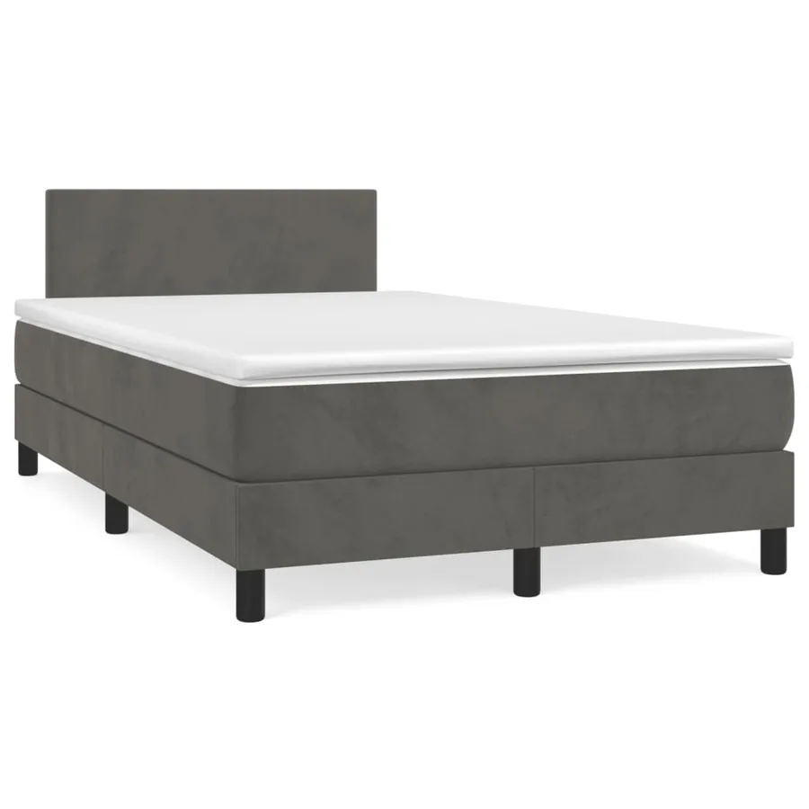 Sommier à lattes de lit et matelas Gris foncé 120x200cm Velours - 2