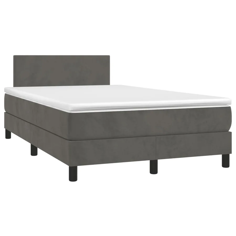 Sommier à lattes de lit et matelas Gris foncé 120x200cm Velours - 3