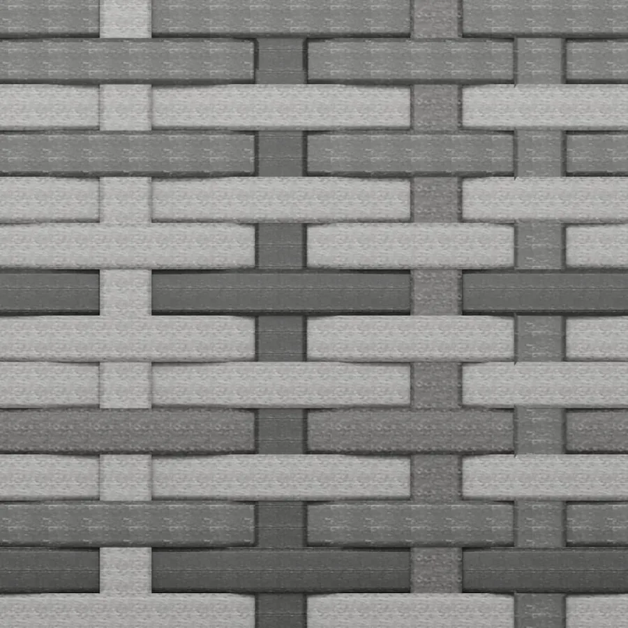 Repose-pieds de jardin et coussins lot de 4 Gris Résine tressée - 7