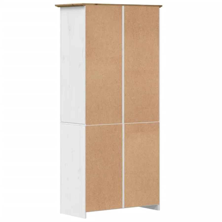 Bibliothèque BODO blanc and marron 82x40x173 cm bois massif pin - 6
