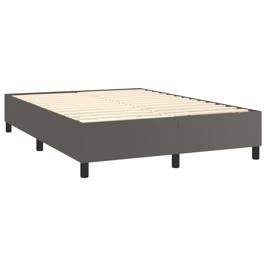 Sommier à lattes de lit avec matelas et LED Gris 140x200 cm - 5