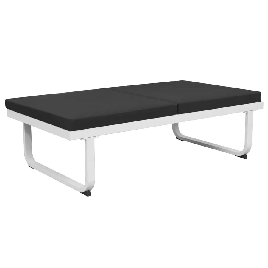 Salon de jardin 4 pcs et coussins Aluminium Noir - 6