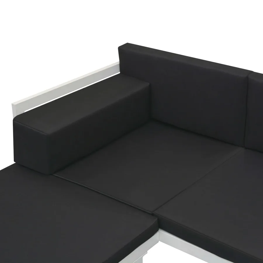 Salon de jardin 4 pcs et coussins Aluminium Noir - 9