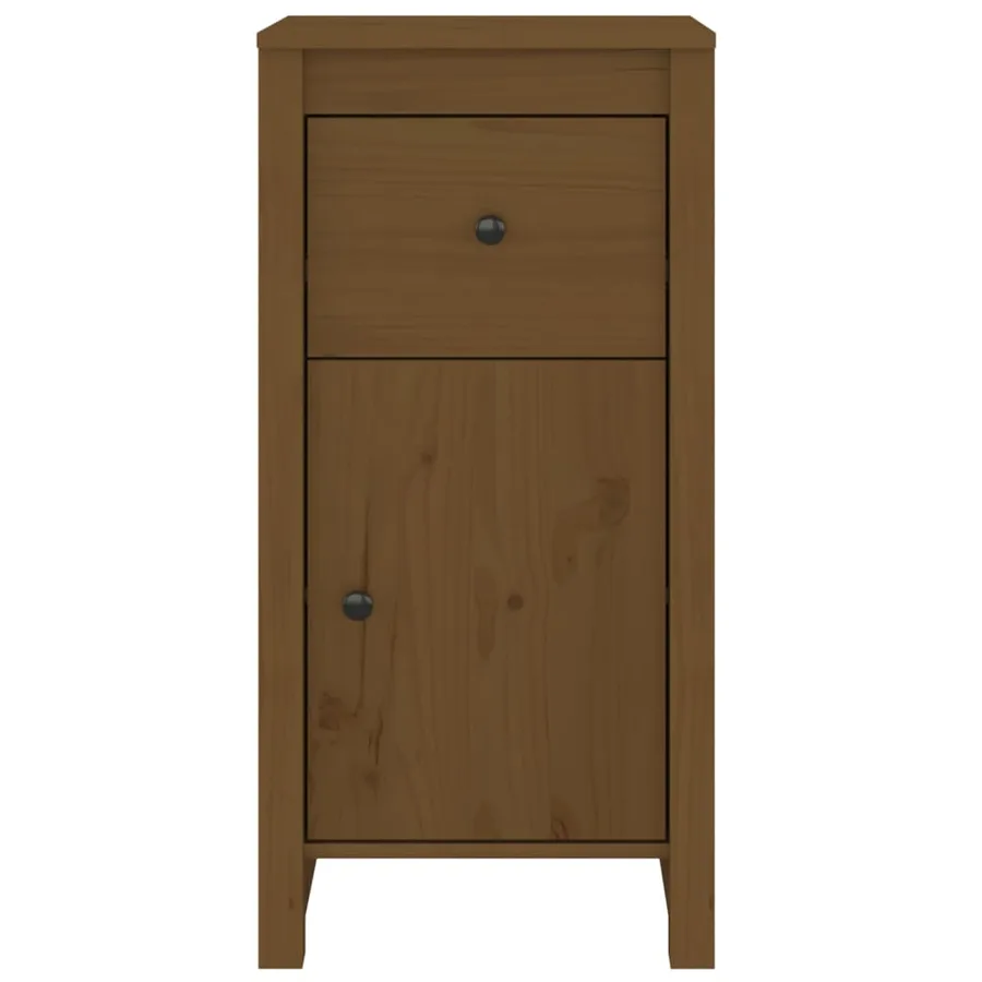 Buffets 2 pcs Marron miel 40x35x80 cm Bois massif de pin - 4
