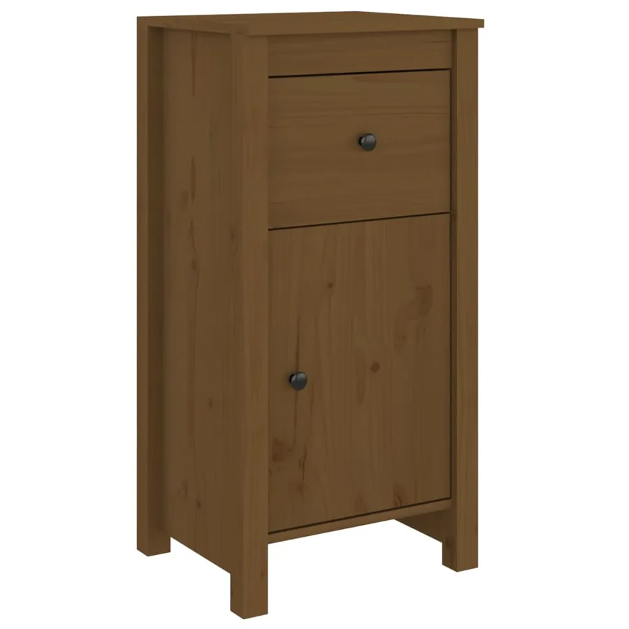 Buffets 2 pcs Marron miel 40x35x80 cm Bois massif de pin - 5