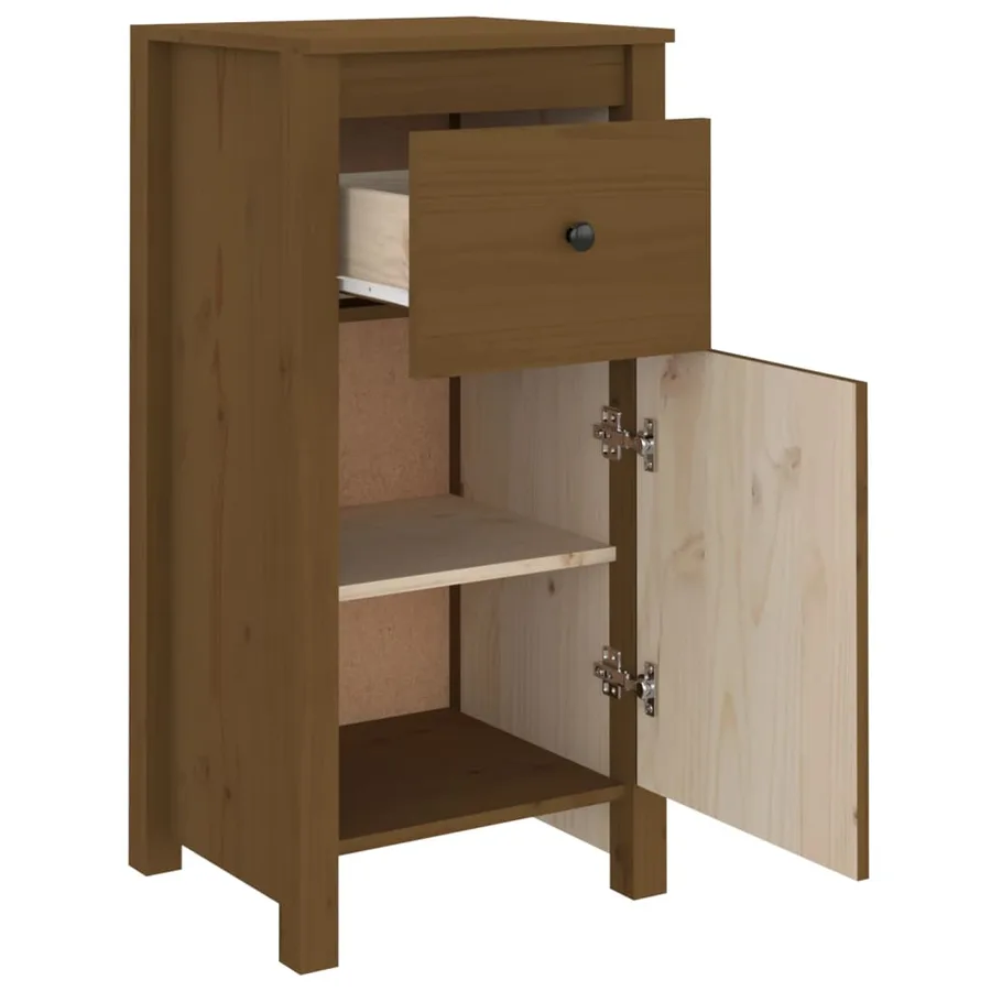 Buffets 2 pcs Marron miel 40x35x80 cm Bois massif de pin - 6