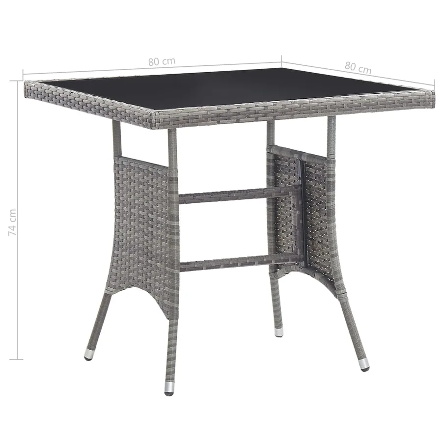 Ensemble à manger de jardin 3pcs Résine tressée Anthracite gris - 10