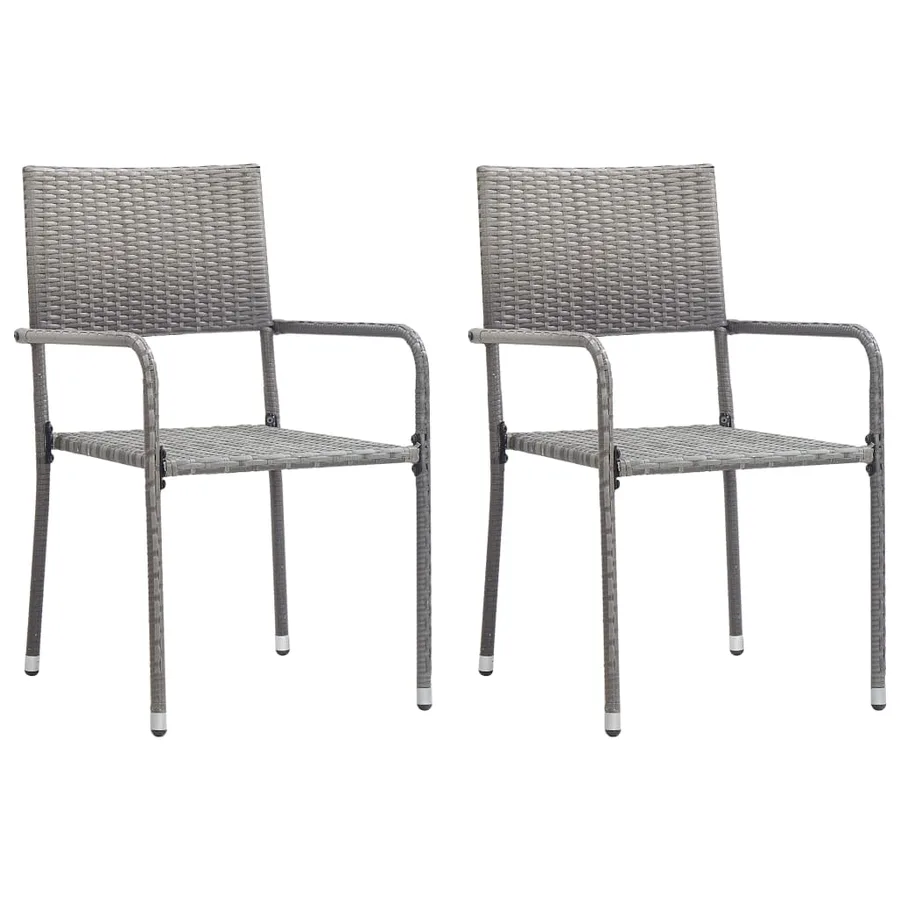Ensemble à manger de jardin 3pcs Résine tressée Anthracite gris - 3