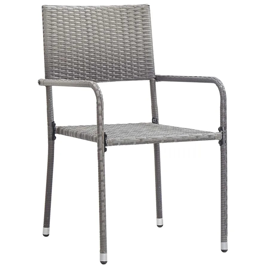 Ensemble à manger de jardin 3pcs Résine tressée Anthracite gris - 4