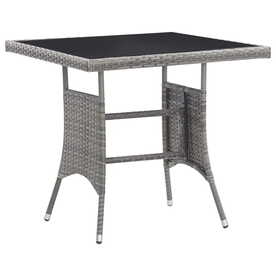 Ensemble à manger de jardin 3pcs Résine tressée Anthracite gris - 7