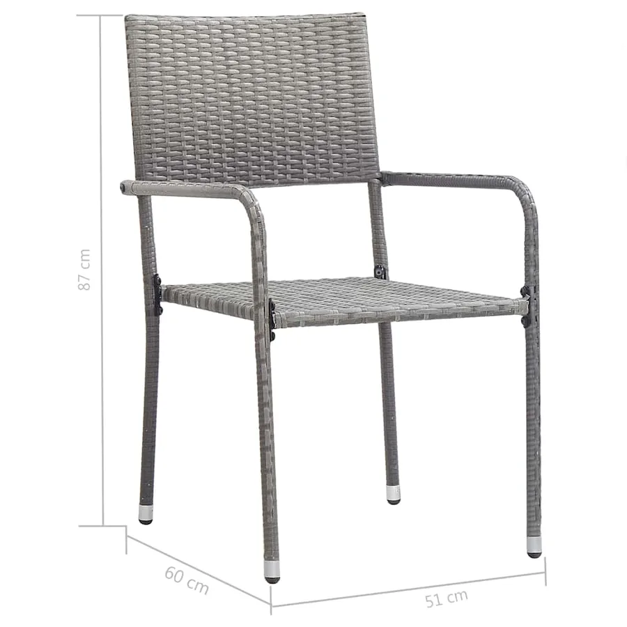 Ensemble à manger de jardin 3pcs Résine tressée Anthracite gris - 9