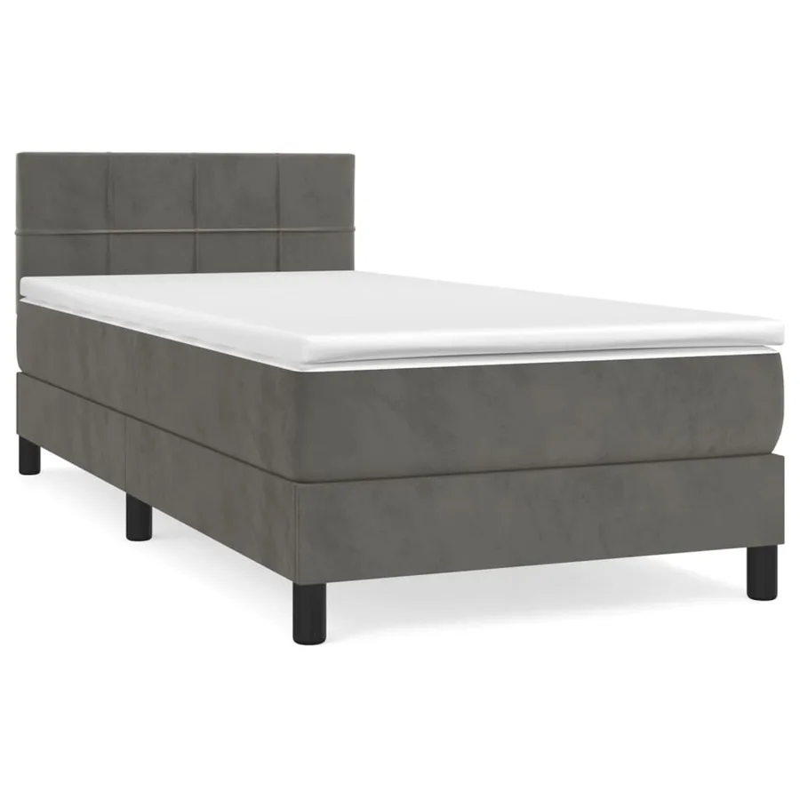 Sommier à lattes de lit avec matelas Gris foncé 100x200 cm - 2