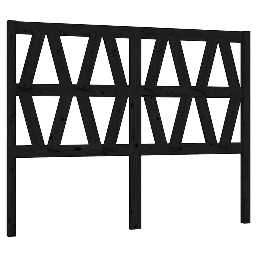 Tête de lit Noir 166x4x100 cm Bois massif de pin - 2