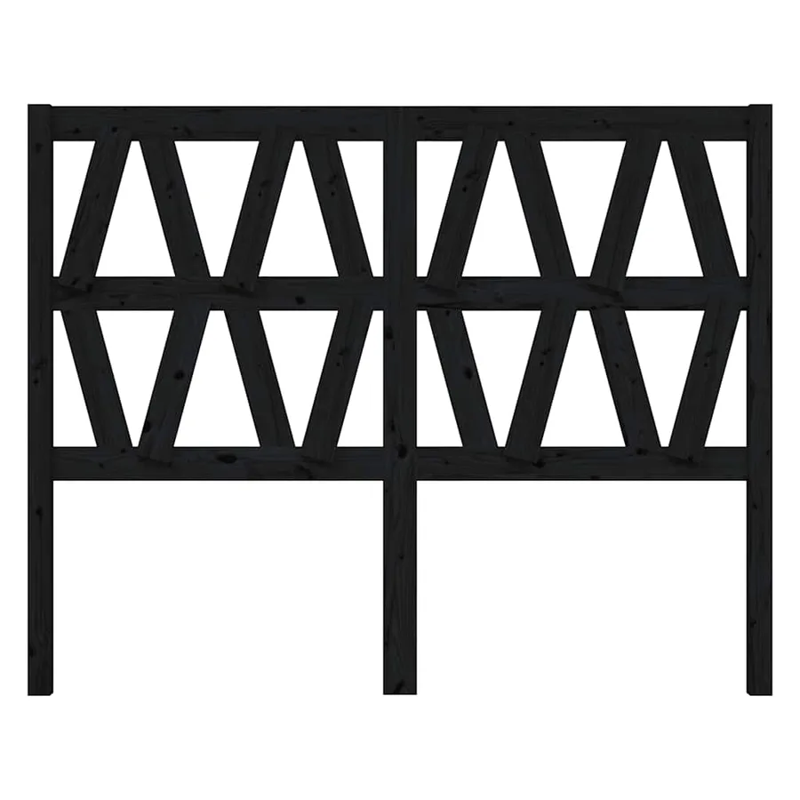 Tête de lit Noir 166x4x100 cm Bois massif de pin - 3