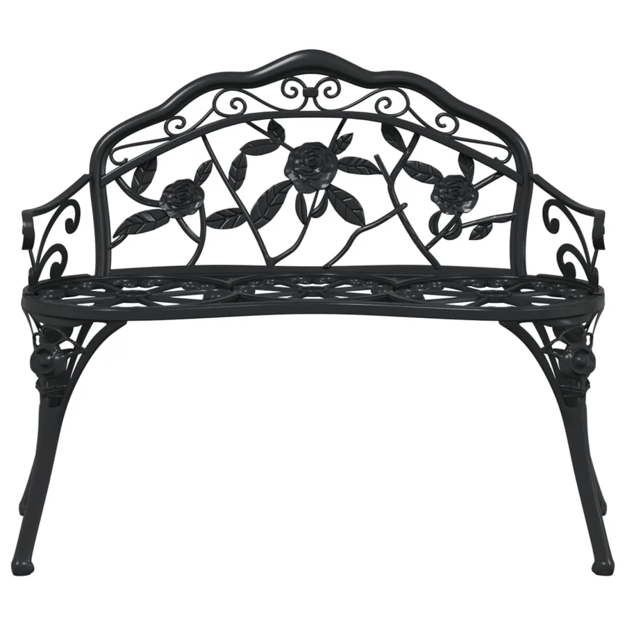 Banc de jardin 100 cm Aluminium coulé Noir - 3