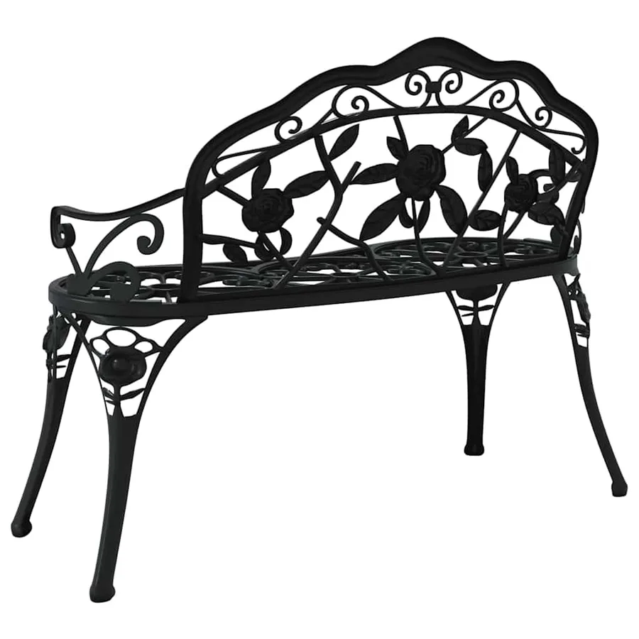 Banc de jardin 100 cm Aluminium coulé Noir - 5