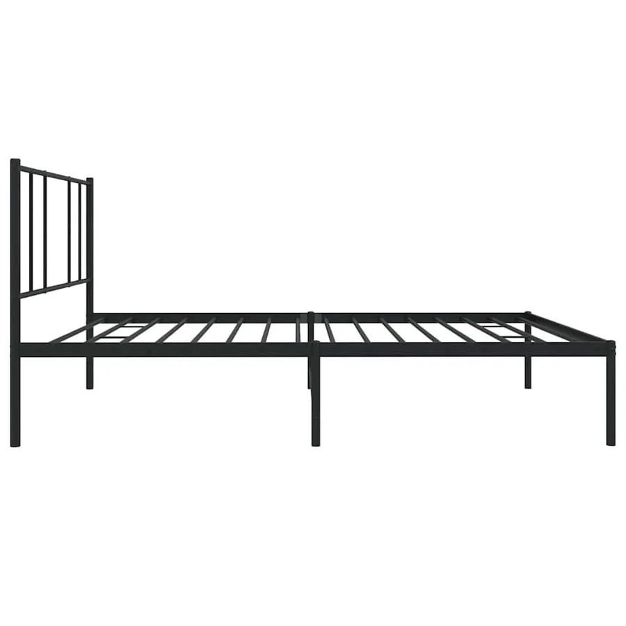 Cadre de lit métal sans matelas avec tête de lit noir 90x190 cm - 7