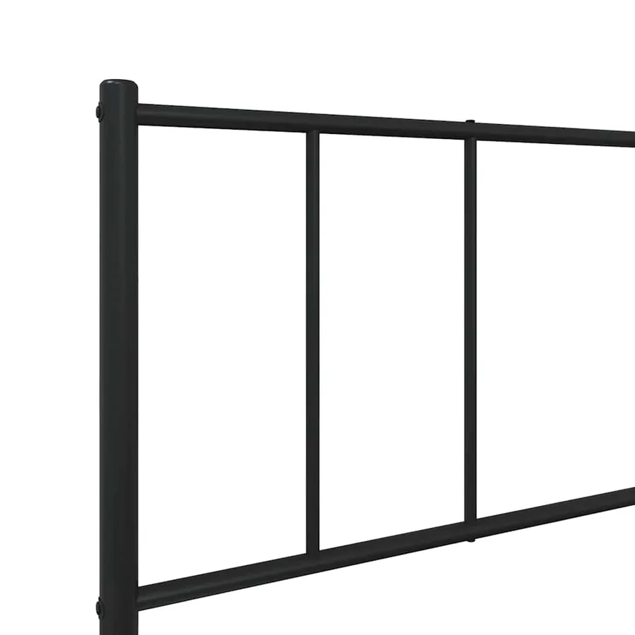 Cadre de lit métal sans matelas avec tête de lit noir 90x190 cm - 9