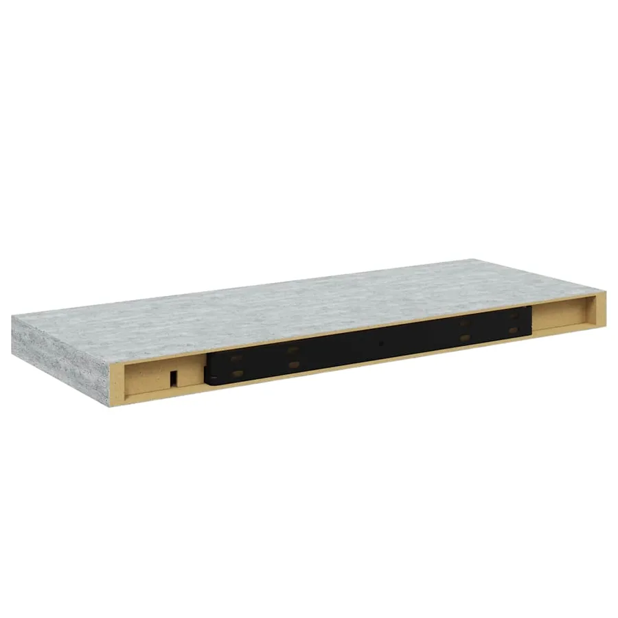 Étagères murales flottantes 2 pcs gris béton 60x23,5x3,8 cm MDF - 9