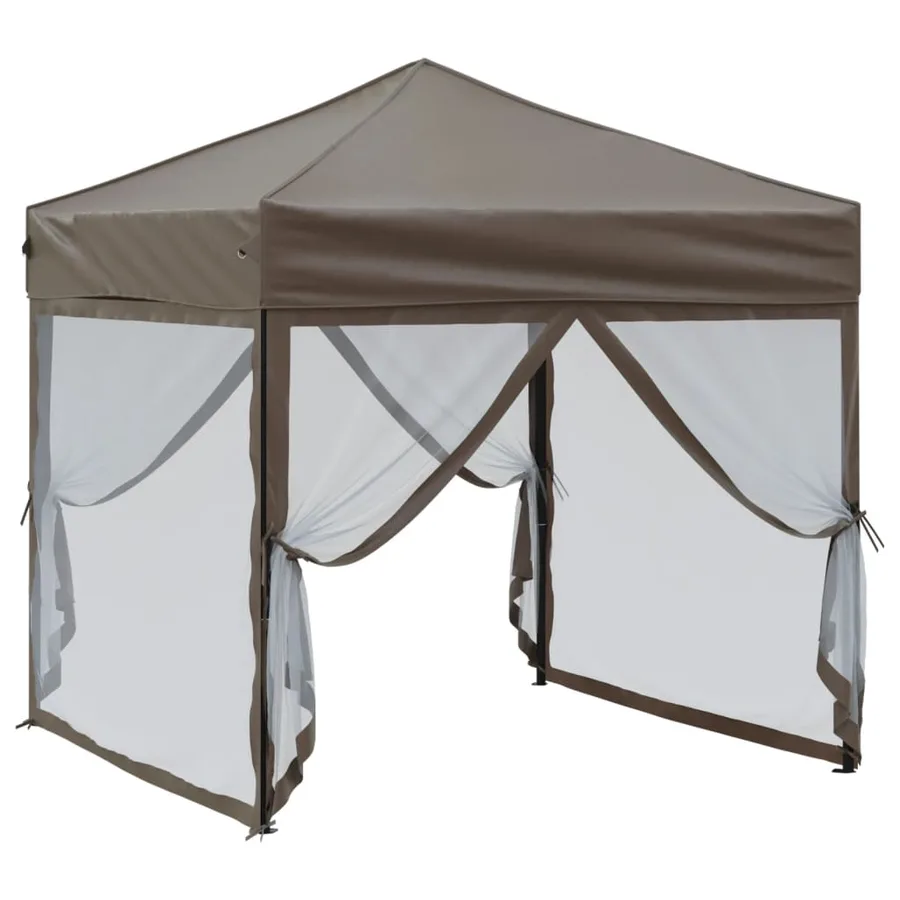 Tente de réception pliable avec parois Taupe 2x2 m - 3