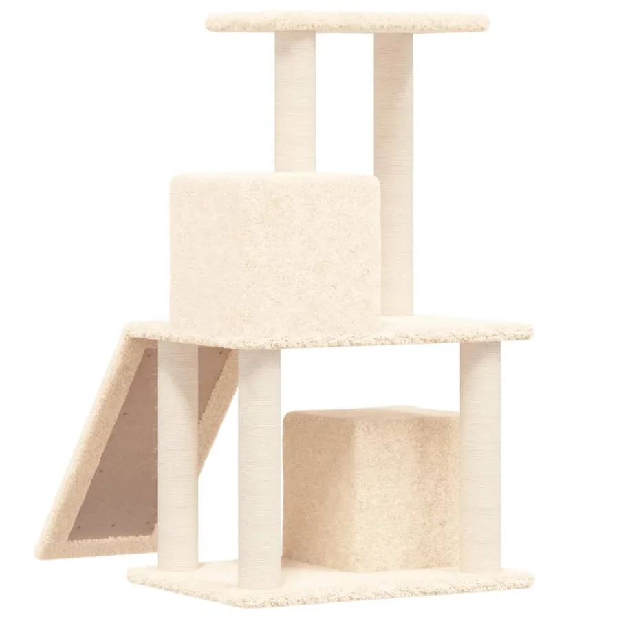 Arbre à chat avec griffoirs en sisal Crème 82 cm - 5