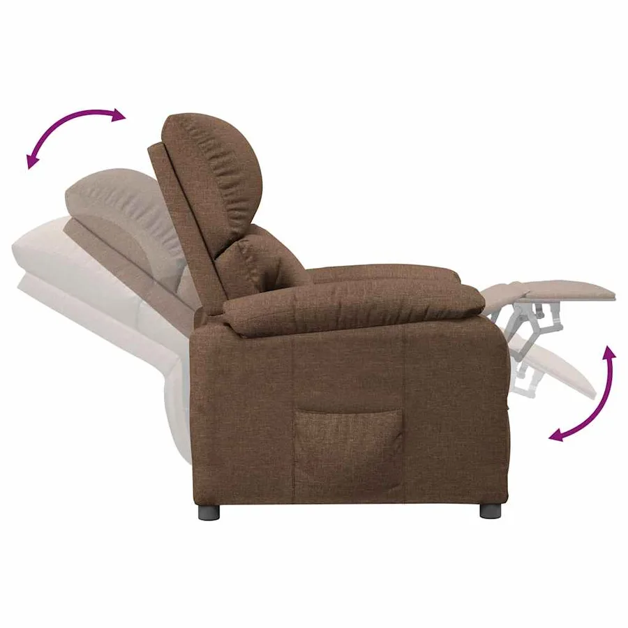 Fauteuil inclinable Marron Tissu - 6
