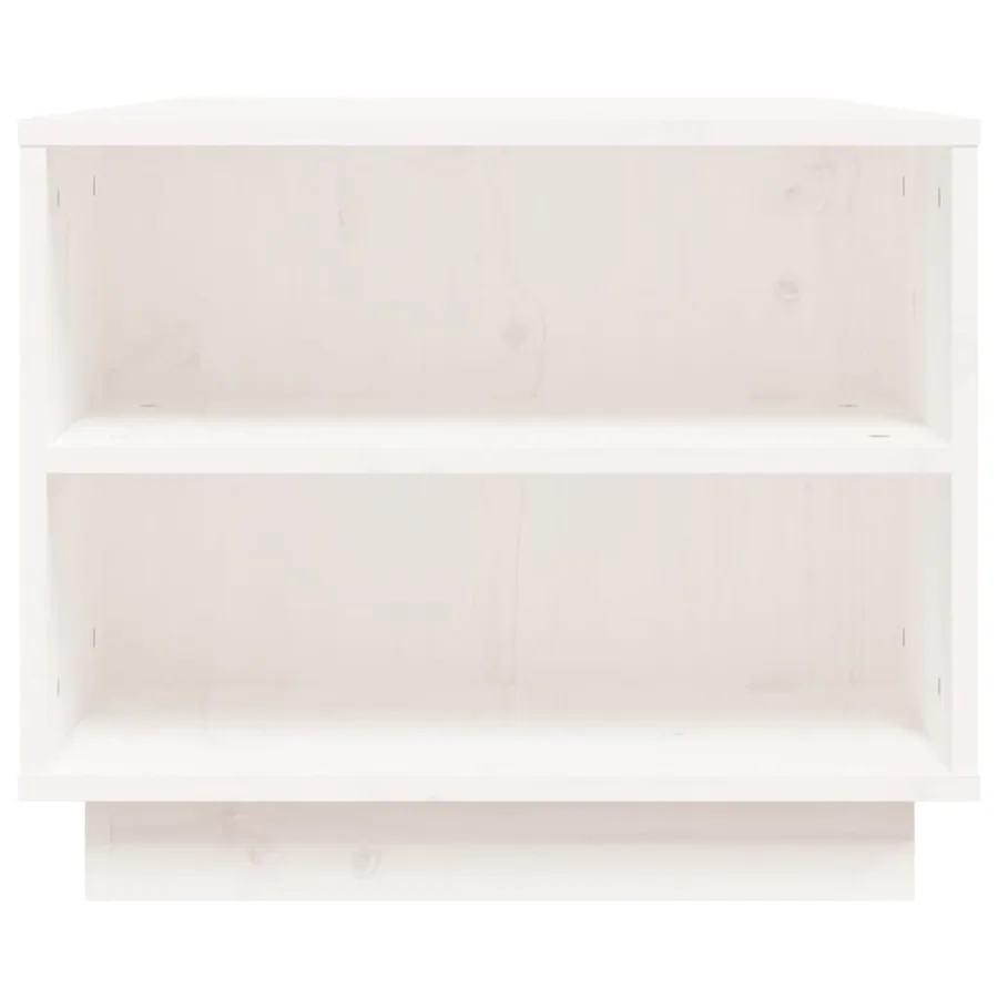 Table basse Blanc 90x49x40,5 cm Bois massif de pin - 6