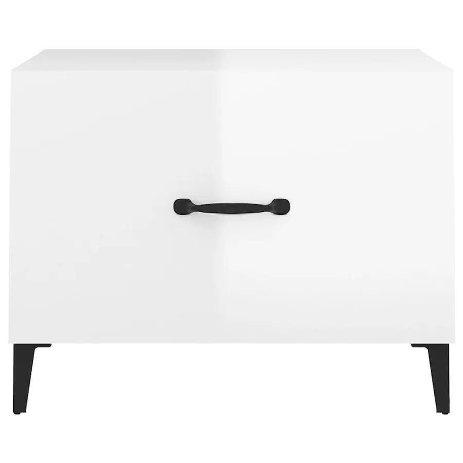 Table basse avec pieds en métal Blanc brillant 50x50x40 cm - 6