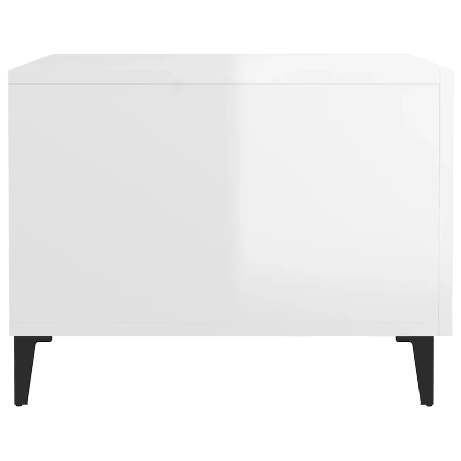 Table basse avec pieds en métal Blanc brillant 50x50x40 cm - 7