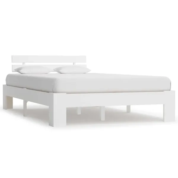 Cadre de lit sans matelas blanc bois de pin massif 120x200 cm