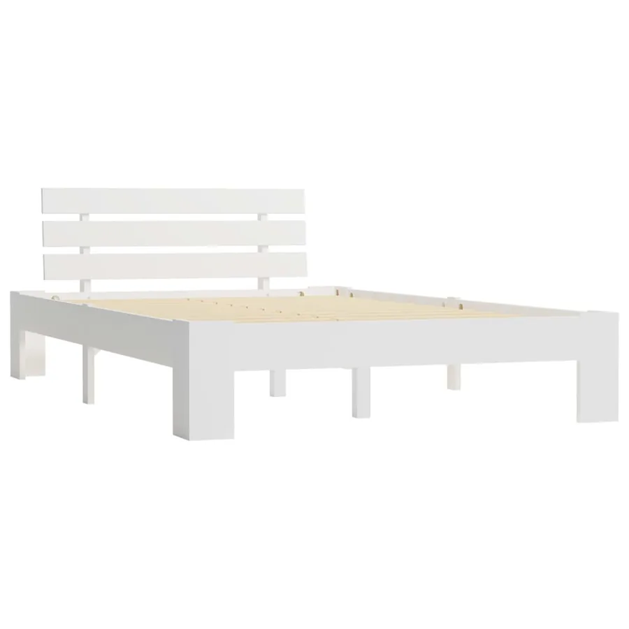Cadre de lit sans matelas blanc bois de pin massif 120x200 cm - 2
