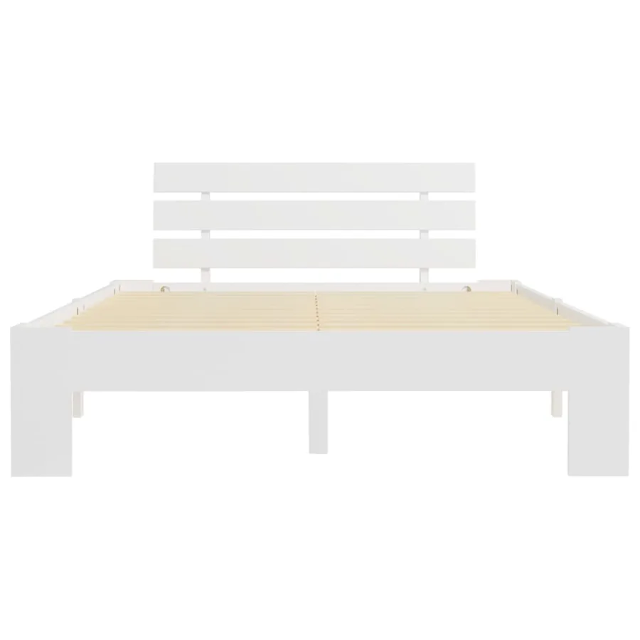 Cadre de lit sans matelas blanc bois de pin massif 120x200 cm - 3