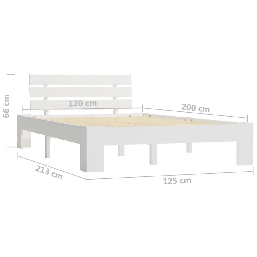 Cadre de lit sans matelas blanc bois de pin massif 120x200 cm - 7