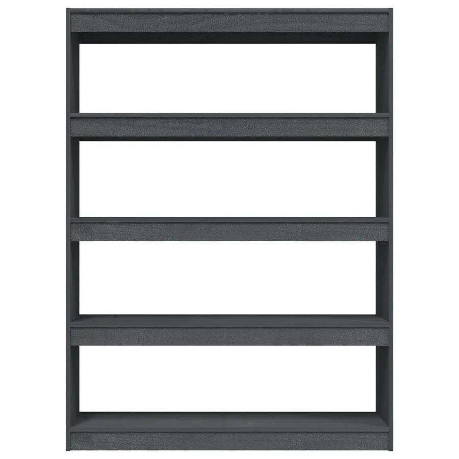Bibliothèque/Séparateur de pièce Gris 100x30x135,5cm Pin massif - 5