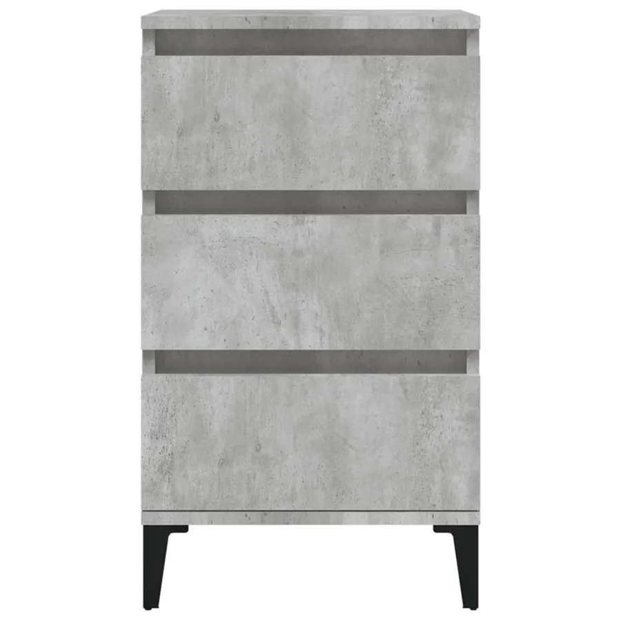 Table de chevet gris béton 40x35x70 cm bois d'ingénierie - 7