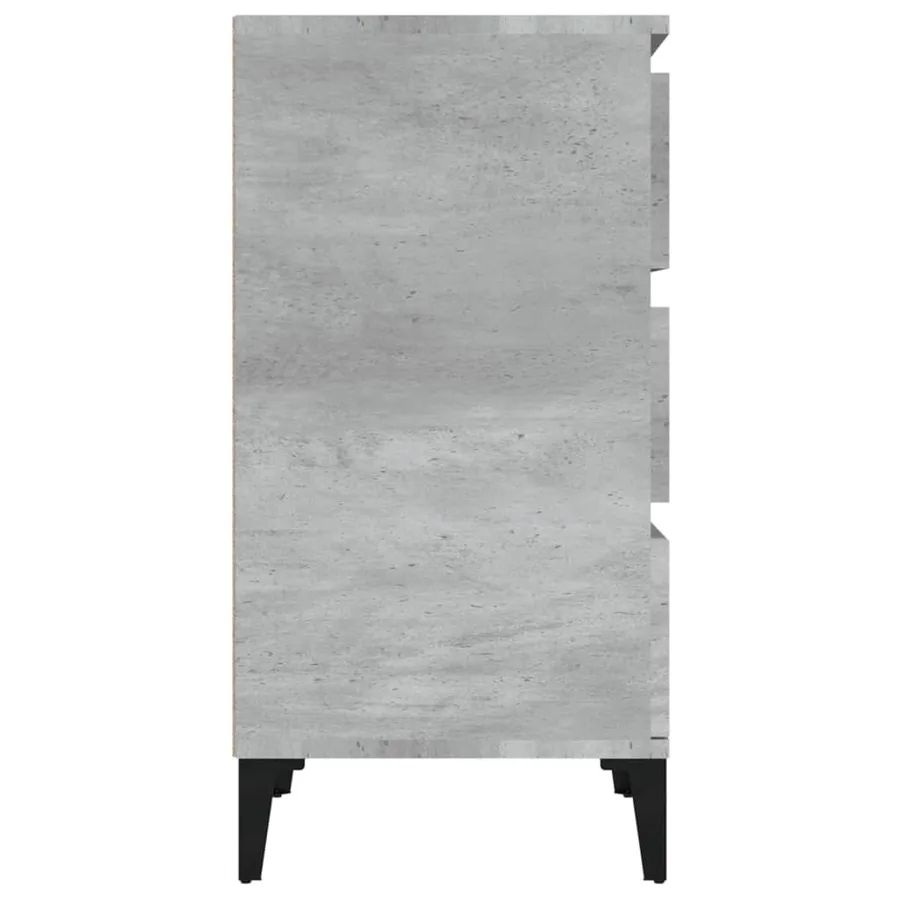 Table de chevet gris béton 40x35x70 cm bois d'ingénierie - 8