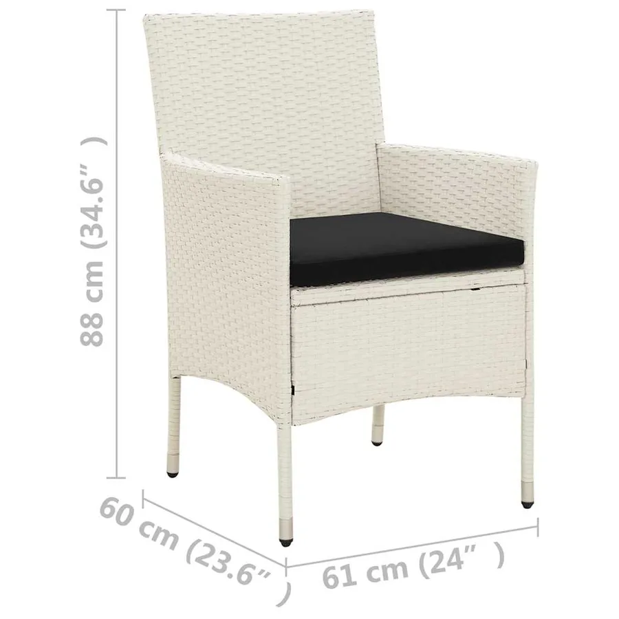 Ensemble à manger d'extérieur 5pcs avec coussins Résine tressée - 14