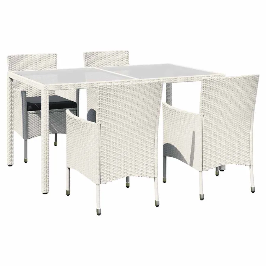 Ensemble à manger d'extérieur 5pcs avec coussins Résine tressée - 2