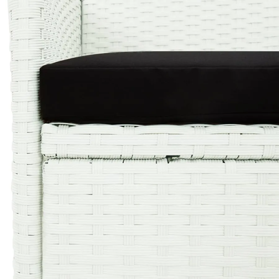Ensemble à manger de jardin et coussins 5 pcs blanc poly rotin - 6