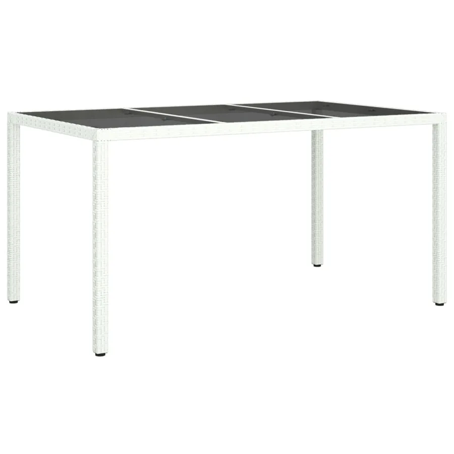 Ensemble à manger de jardin et coussins 5 pcs blanc poly rotin - 7