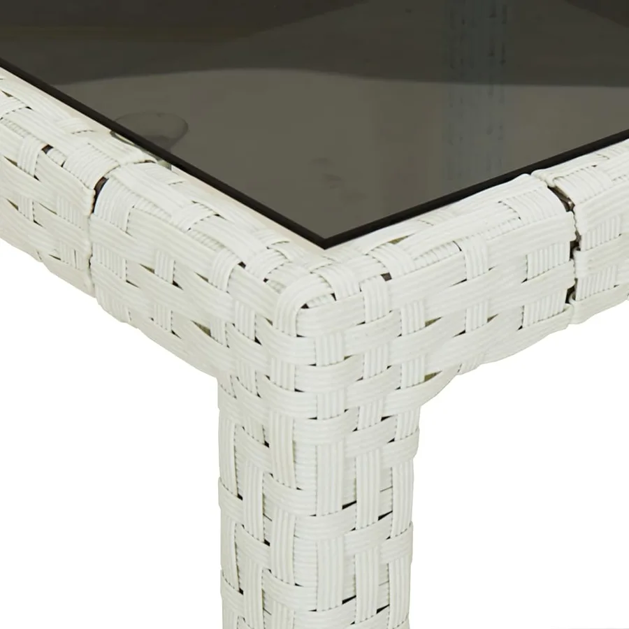 Ensemble à manger de jardin et coussins 5 pcs blanc poly rotin - 8