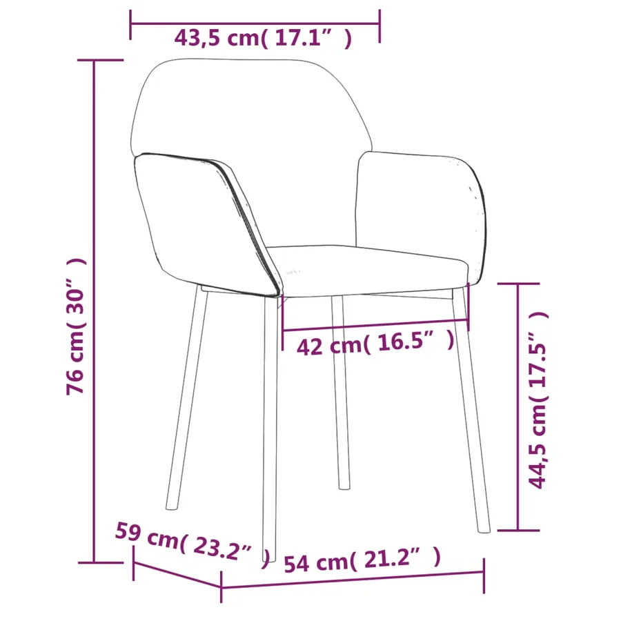 Chaises à manger lot de 2 Noir Velours - 8