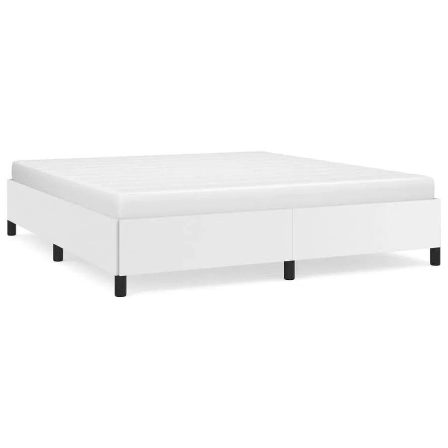 Cadre de lit sans matelas blanc 180x200 cm similicuir - 2