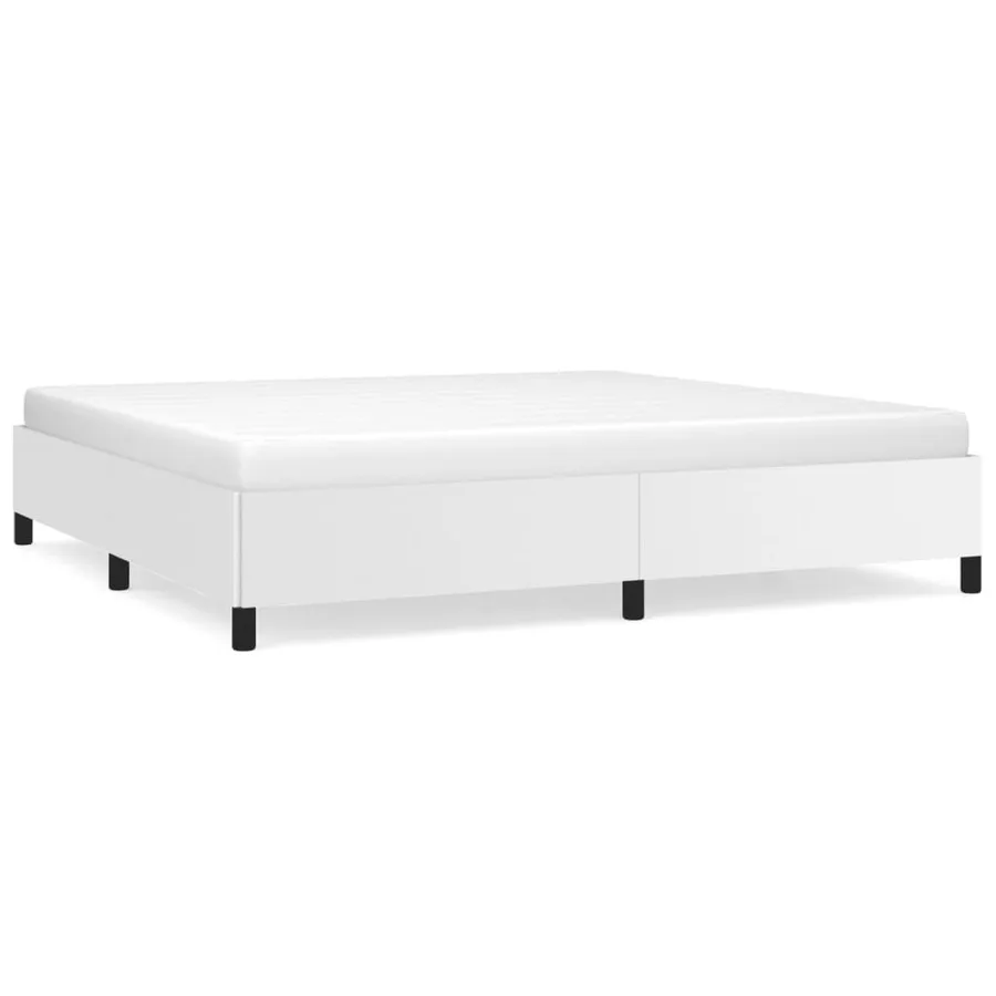 Cadre de lit sans matelas blanc 200x200 cm similicuir - 2